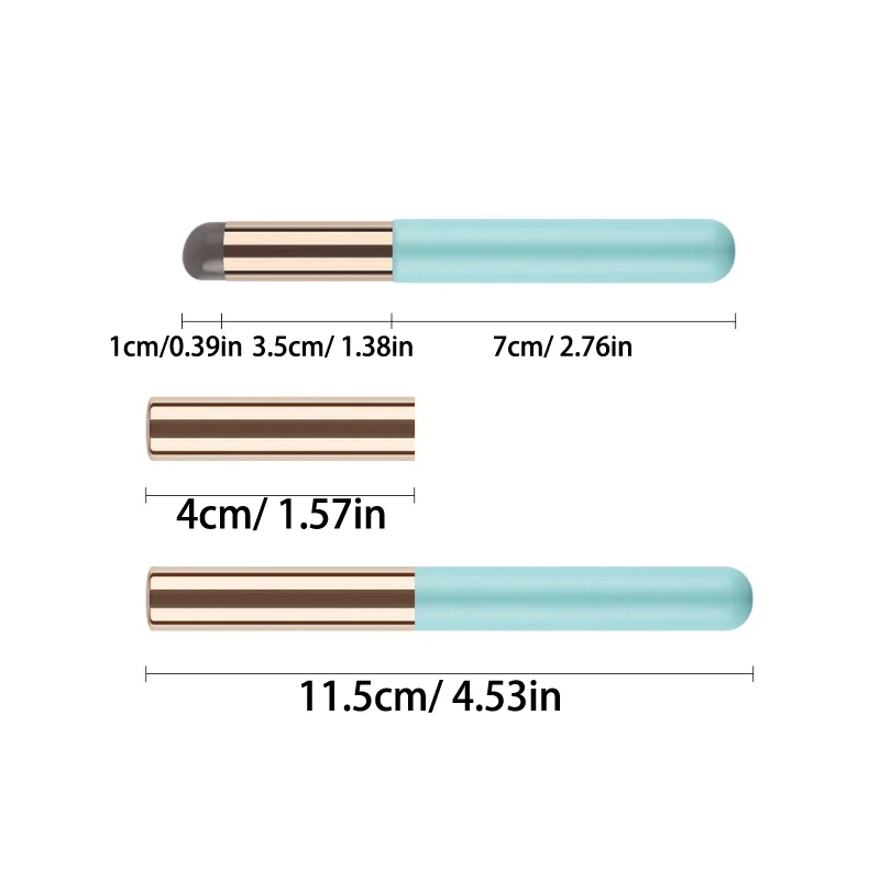 Portátil Silicone Lip Brush, angular corretivo maquiagem ferramenta, cabeça redonda como dedos, escova de batom macio Q, corretivo escova