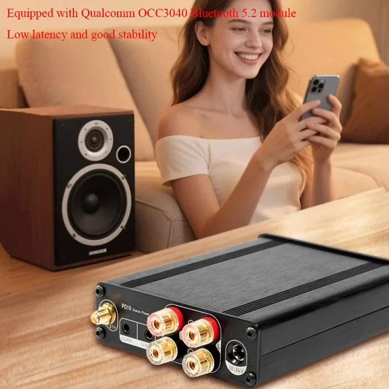 HIFI Class D Audio Power Amplifier Dual TPA3116+ES9038 Chip 100W*2 Output Power QCC3040 Bluetooth 5.2 Home Amplifier 2.1 Channel