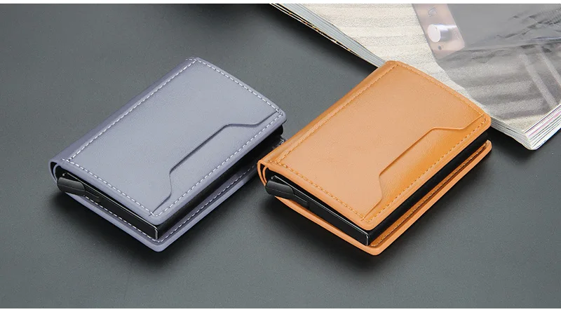 Business Magnetic Card Solt Case for Magsafe Functions Phone Case Card Holder Wallet Luxury PU Leather Men Slim Purses Pocket