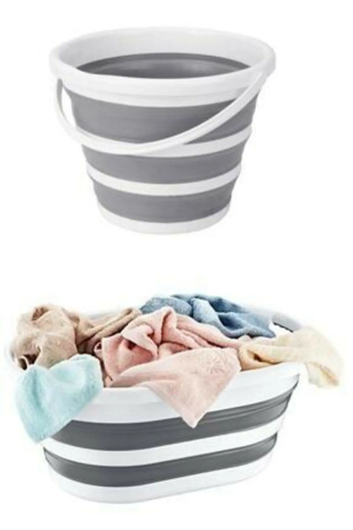 3 pcs Set Folding Laundry Basket, Foldable Accordion Water Bucket Folding Maşrapa