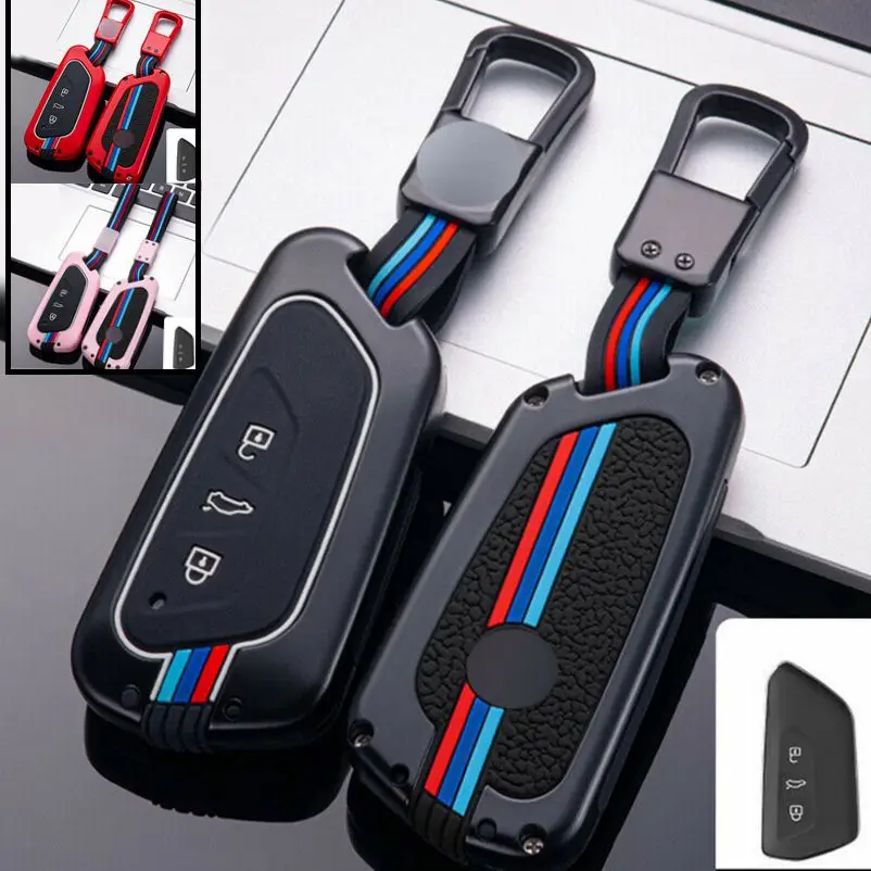 Zinc Alloy Luminous Silicone Car Key Fob Cover Case For VW Golf GTI MK8 ID.4 For Skoda Octavia For Seat Leon MK 4 Tarraco Ateca