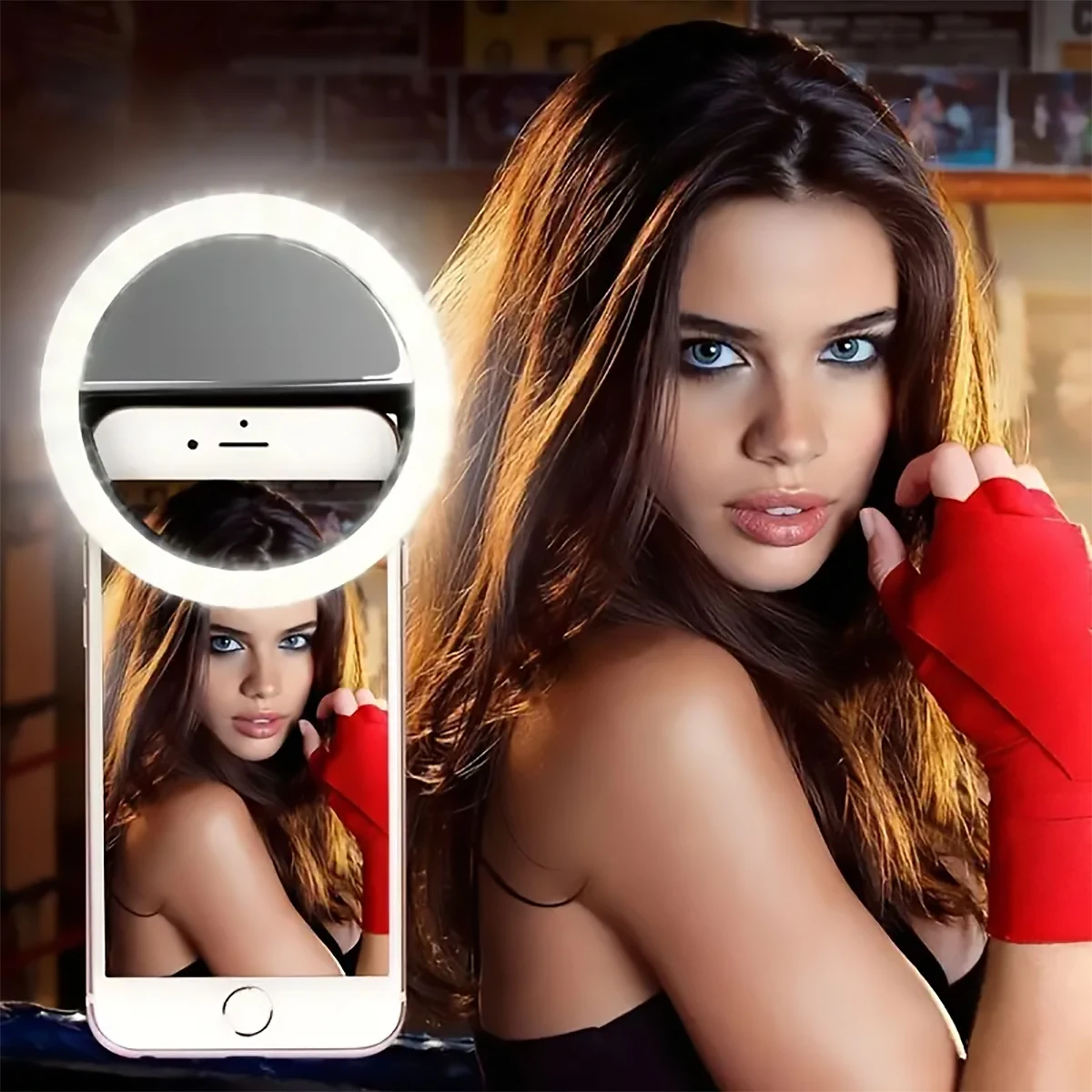 Mini anillo de luz para Selfie para teléfono móvil, lámpara LED con carga USB, portátil para fotografía de vídeo, luz para Selfie para maquillaje en vivo