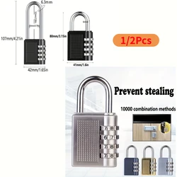 Combination Padlock 4-Position Zinc Alloy Outdoor Weatherproof Keyless Security Lock Resettable Metal Combination Lock