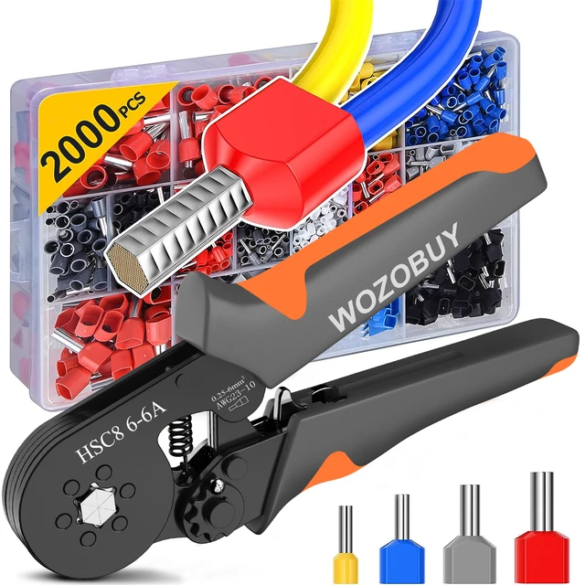 Szczypce do zaciskania końcówek rurowych Szczypce do zaciskania tulejek HSC8 6-4 0,25-10 mm² 23-7AWG 6-6 0,25-6 mm² Zestawy zacisków dla elektryków Końcówki przewodów