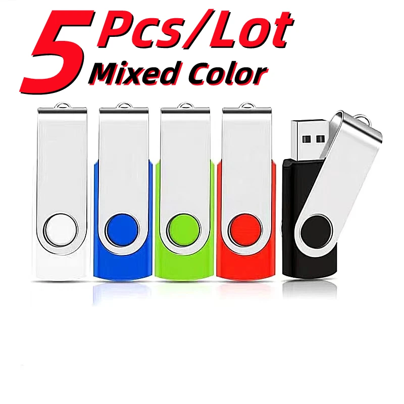 

5Pcs/lot Free Custom Laser Engraving LOGO Mixed Color Metal Clip USB2.0 Flash Drive 2GB 4GB 8GB 16GB 32GB 64GB 128GB