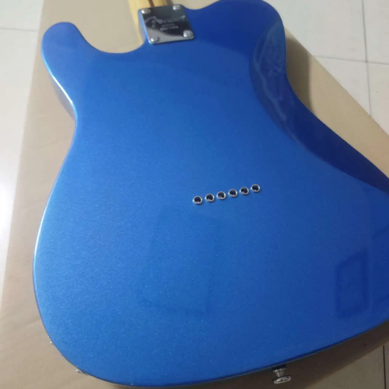 جيتار كهربائي من خشب الورد ولوحة فريتس من خشب الماهوجني بلون أزرق معدني #6