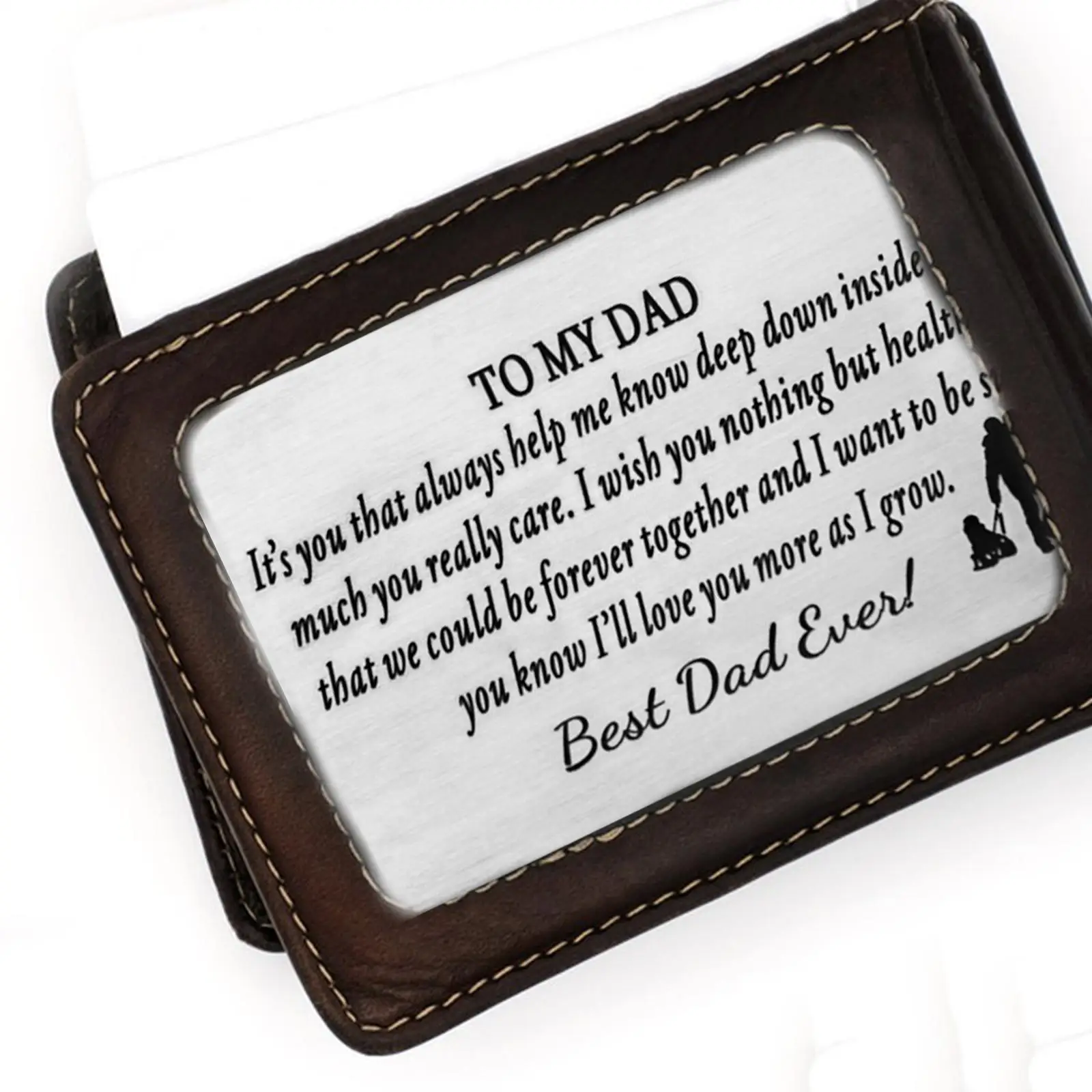 Wallet Insert Card Creative Gift Metal Unique Greeting Card Wallet Card for Valentine's Day Wedding Anniversary Engagement Dad