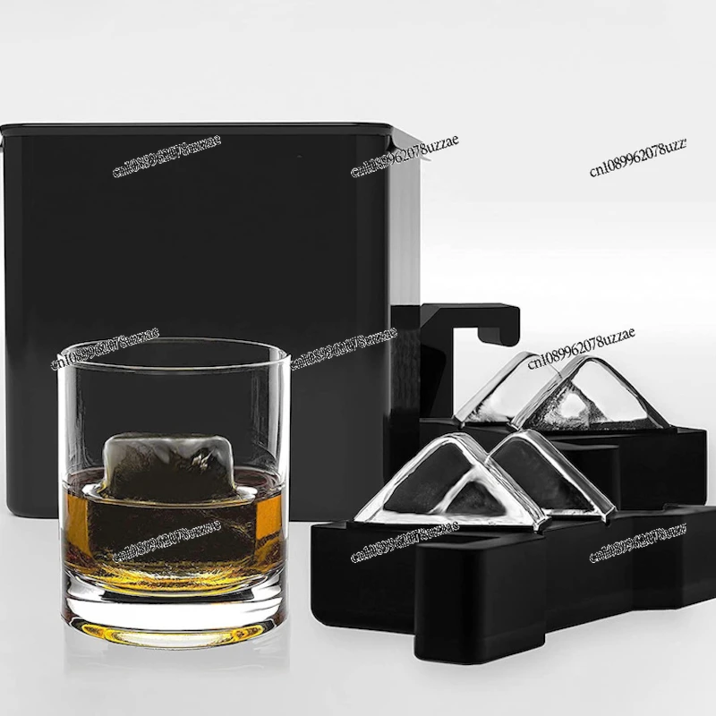 8 High-end Transparent Bubble-free Ice Mold Bars, Special 5CM Large Ice Hockey Silicone Ice Cube Grid