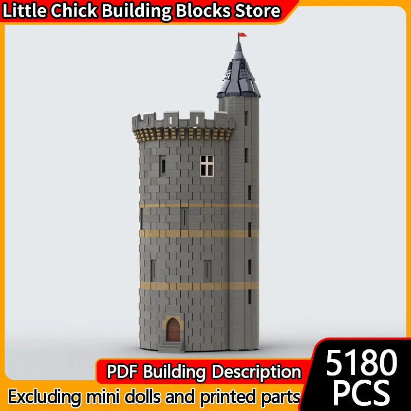 

Medieval Castle Model MOC Building Bricks Big Round Castle Tower Modular Technology Children Holiday Gifts Assemble Toys Suit