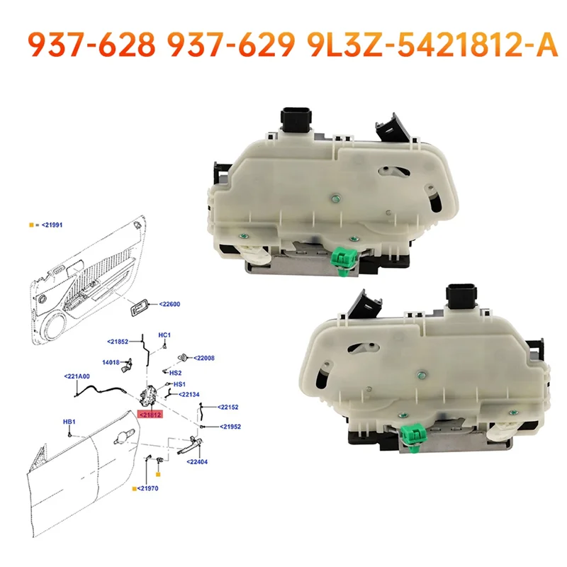

Black 2Pcs Front Door Lock Actuator Latch Set For Ford F-150 2009-2014, Focus, Escape 7T4Z7821812B