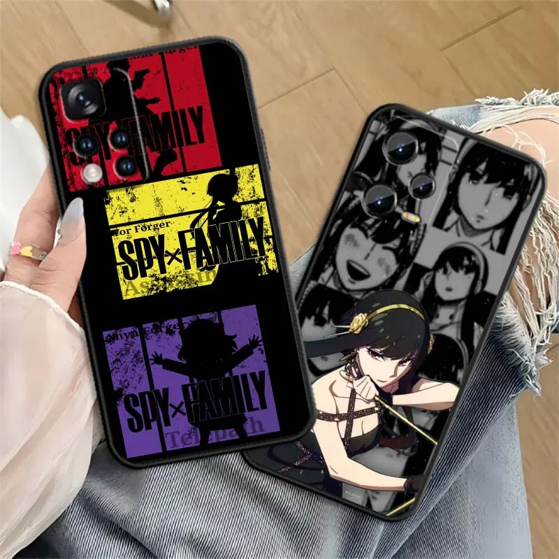 

Trend SPY x FAMILY Cartoon For Xiaomi Redmi Note 14 13 12 12S 11E 11 11S 11T Pro Plus 4G 5G Black Soft TPU Cover Phone Case
