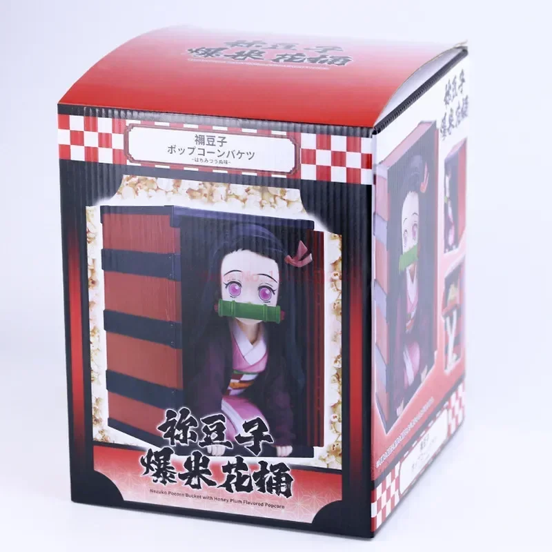 New 22cm Anime New Anime Demon Slayer Figre Kamado Nezuko Kimetsu No Yaiba Popcorn Bucket Pvc Collection Decor Action Model Chri