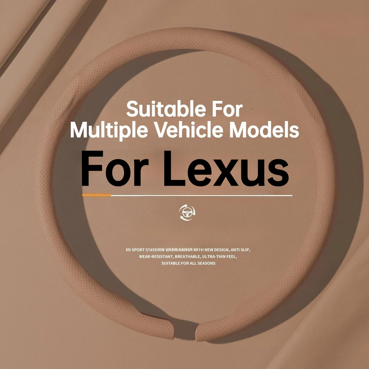 For Lexus ES200 RX300 NX CT500h UX260 LS350 Nappa Ultra-thin Anti-slip Steering Wheel Cover Car Interior Accessories