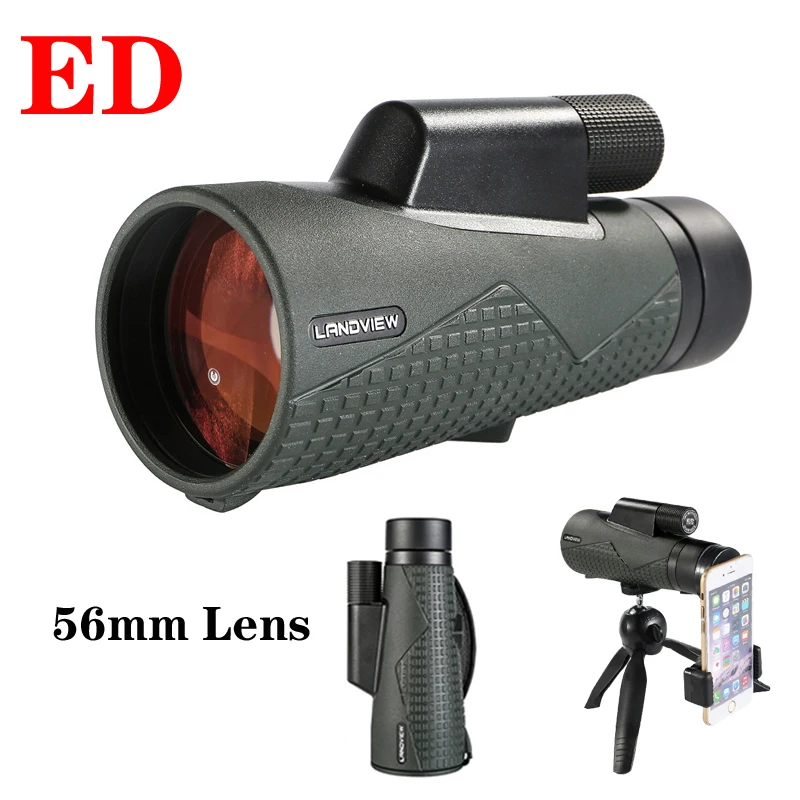 Telescopio monoculare 56mm ED Lens SMC/BAK4 prisma 12 volte potente BirdWatching binocolo impermeabile IPX7 per la caccia al campeggio