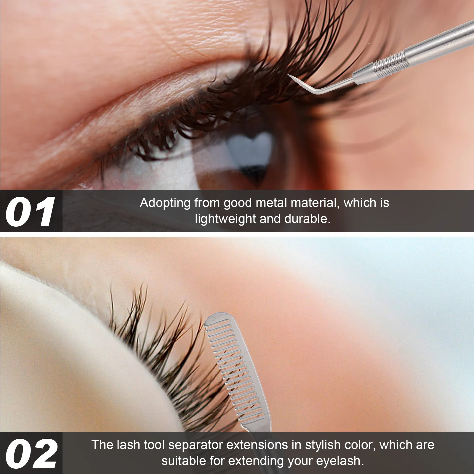 

2Pcs Stainless Steel Eyelash Lift Tool Eyelash Separator Double-End Eyebrow Combs Lash Perm Tools Lash Lift Perm Tools
