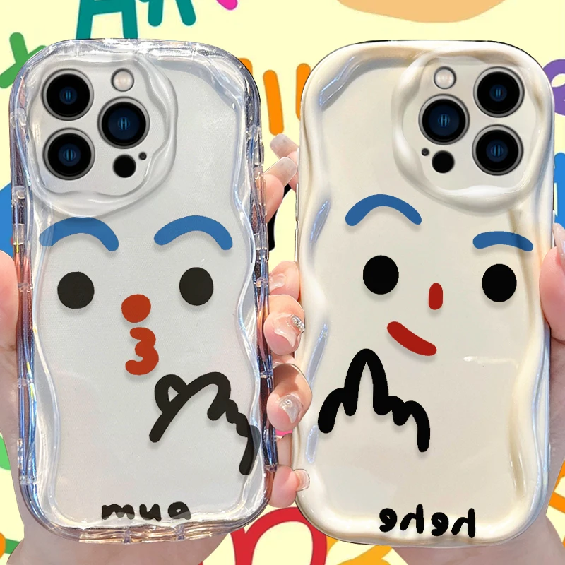

Funny Expression OK Gesture Camera Wave Phone Case for iPhone 17 Air 16 E 15 14 Plus 13 12 Mini 11 Pro Max Silicone Covers Funda