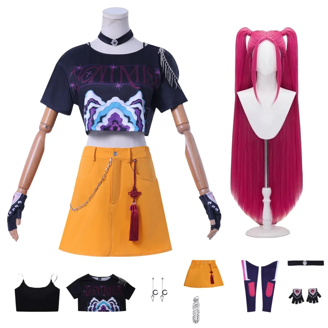 

Anime KPop Demon Cos Hunters Superstar Mira Cosplay Costume Full Set Girl Group Suit Women Halloween Party Roleplay