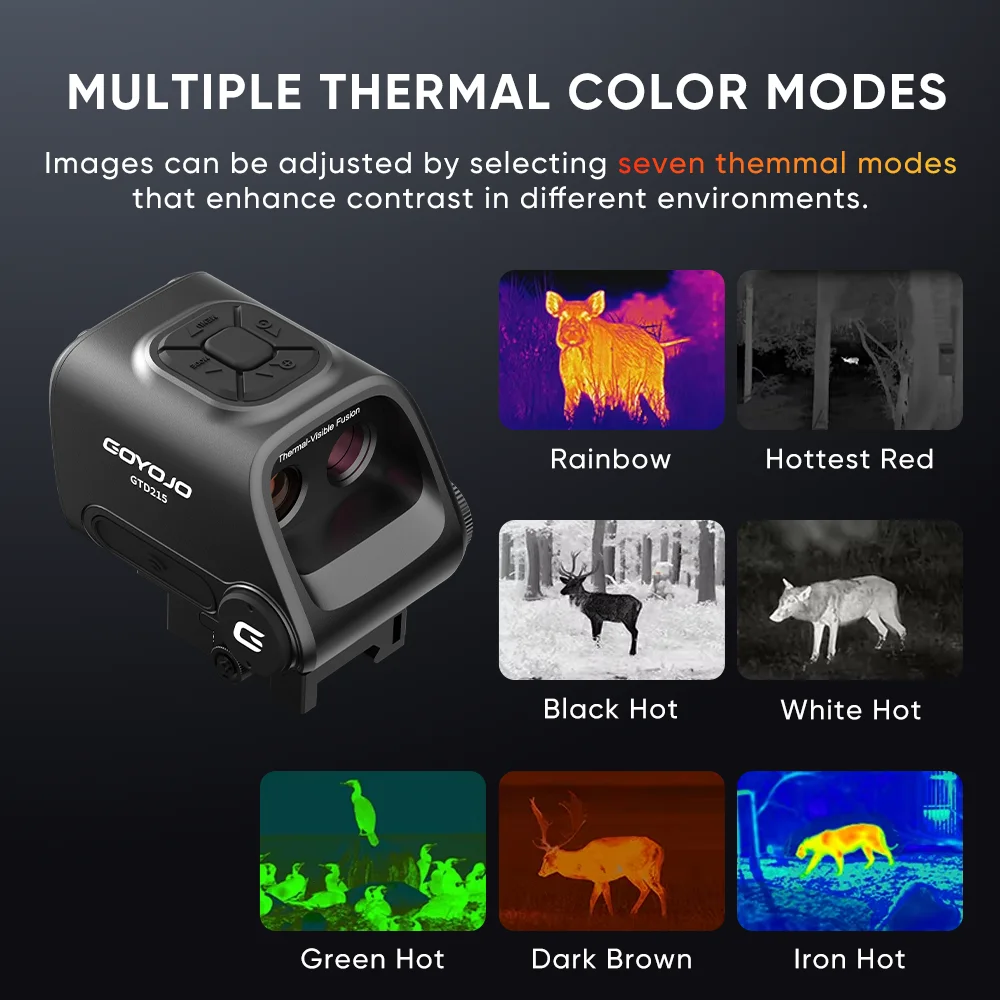 GTD215 dual light fusion thermal imaging 256x192 infrared night vision thermal imager 2-inch UHD display screen for hunting