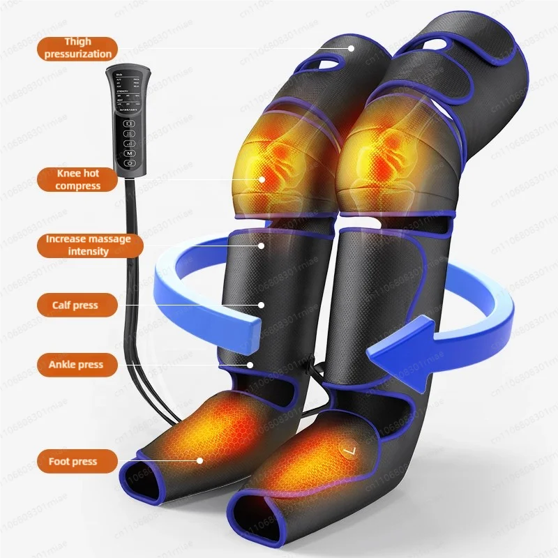 Electric Foot Leg Massager Graphene Heated Handheld Controller 6 Mode 3 Strength Air Compression Pain Relief Edema Muscle