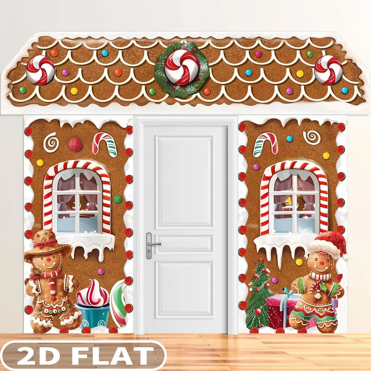 3pcs Christmas Gingerbread House Party Banners