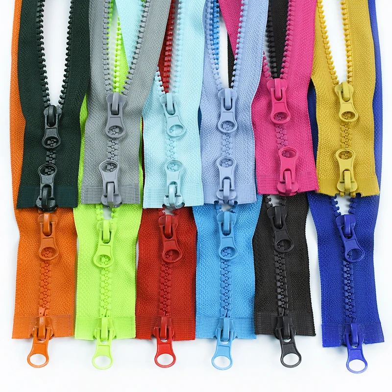 

2Pcs 80-150cm Open-End Resin Zippers Closures for Bags 5# Double Sliders Separating Zipper DIY Clothes Sewing Zips Repair Kits