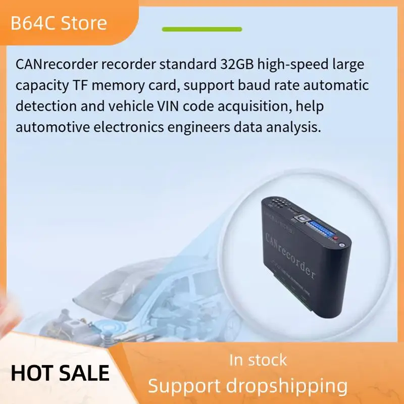 

B64C Регистратор данных CAN-шины с питанием от аккумулятора и хранилищем на SD-карте для автономной записи и воспроизведения