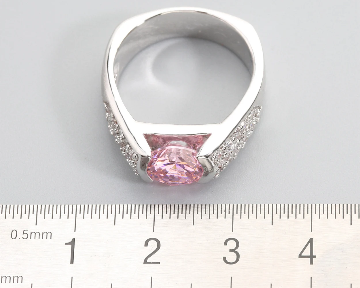 7*7mm Pink Kunzite6  925 Sterling Silver Ring Q0898-F