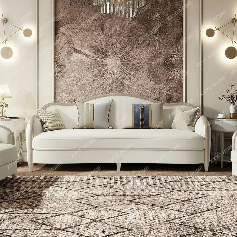 X-S  light luxury design single high-end leather sofa leisure chair combination HG