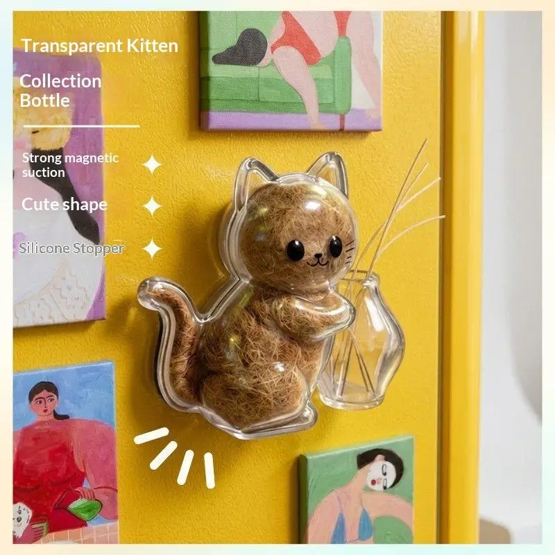 Aimant de réfrigérateur transparent pour poils de chat, souvenir DIY pour animaux de compagnie, pour des touches personnalisées à la maison