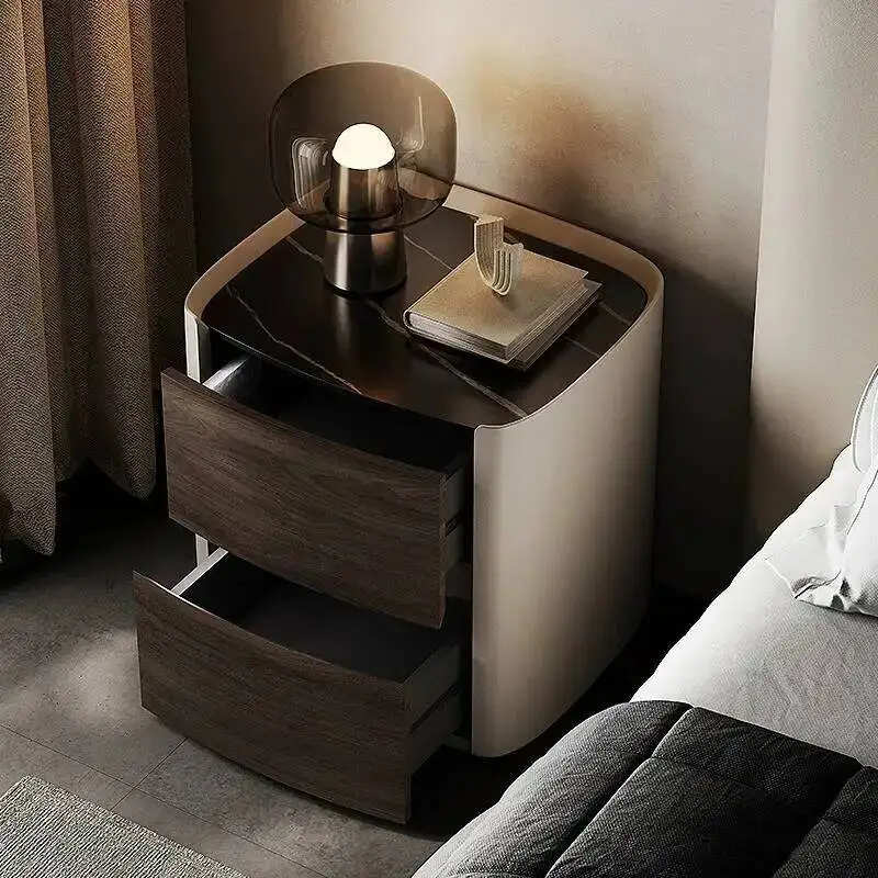 Bedroom Luxury Mesas Simple Trendy Night Noches Table Exquisite Modern Storage De Italian Dormitorio Style Nightstand Furniture