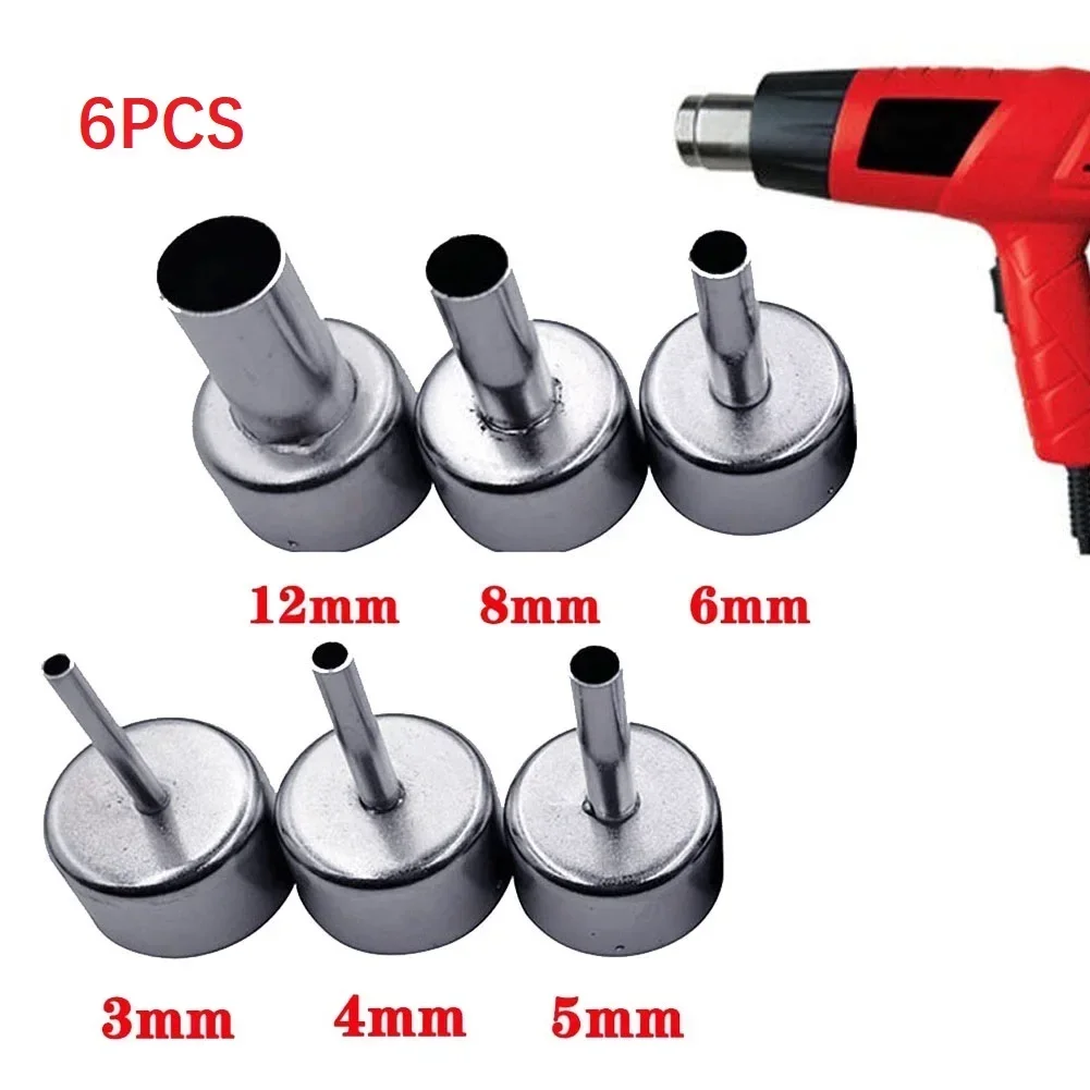 6pcs Universal Welding Nozzles For 858D+ 8586 Soldering Station Hot Air Gun Welding Nozzle 3mm 4mm 5mm 6mm 8mm 12mm