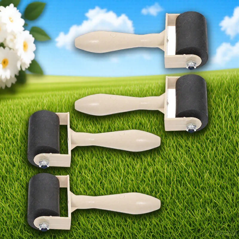 

4Pcs Printmaking Roller High-Grade Plastic Rubber for Ink Glue Spreading Smooth Surface Crafting Stamping Tool Art