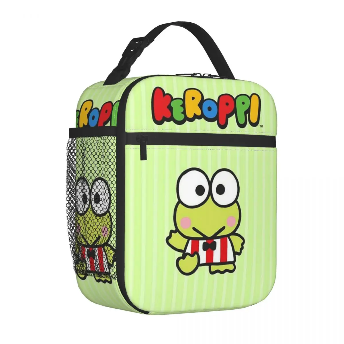 Custom Keroppi Kawaii Lunch Bag Cooler Warm Insulated Lunch Box per lavoro ufficio Picnic Food Tote Bags portatili