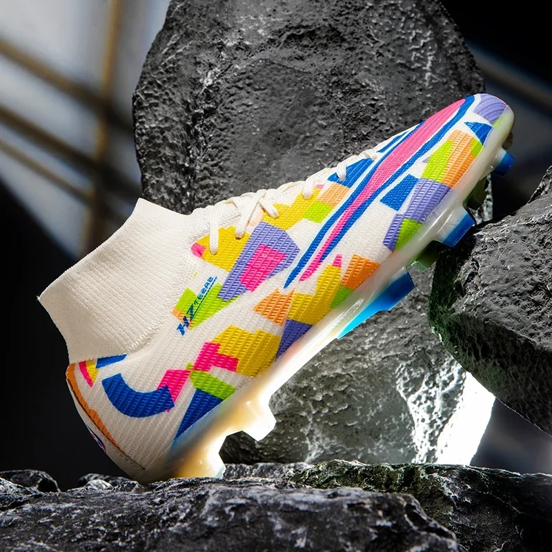 

Original FG/TF Men Soccer Shoes Cleats Society Grass Training Non Slip Kids Football Field Boots New Professional Football Shoes