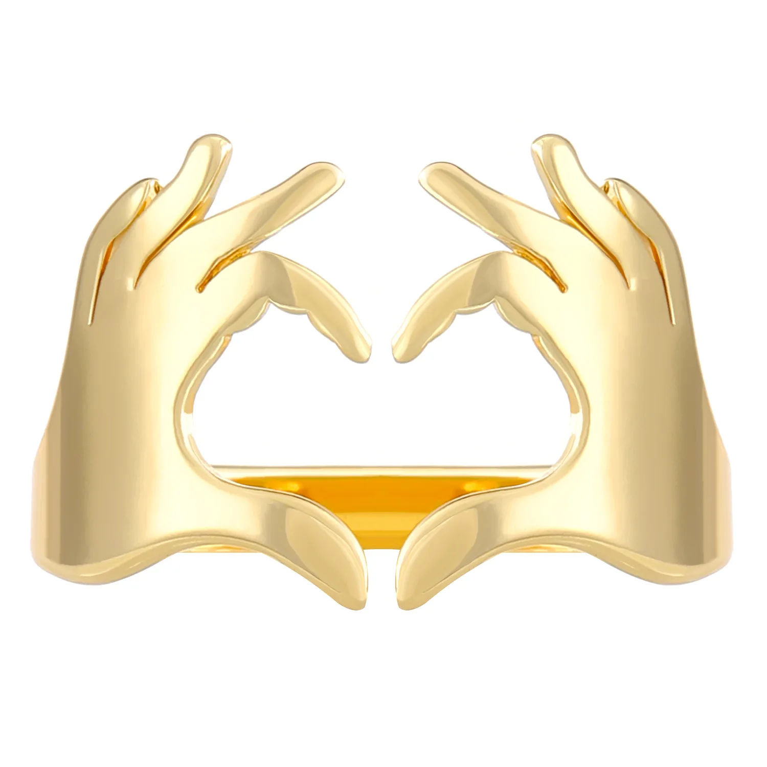 New Romantic Double Hand Heart Couple Ring Creative Personalized Fun Popular Rings For Women Jewelry 2026 Trending Accessories