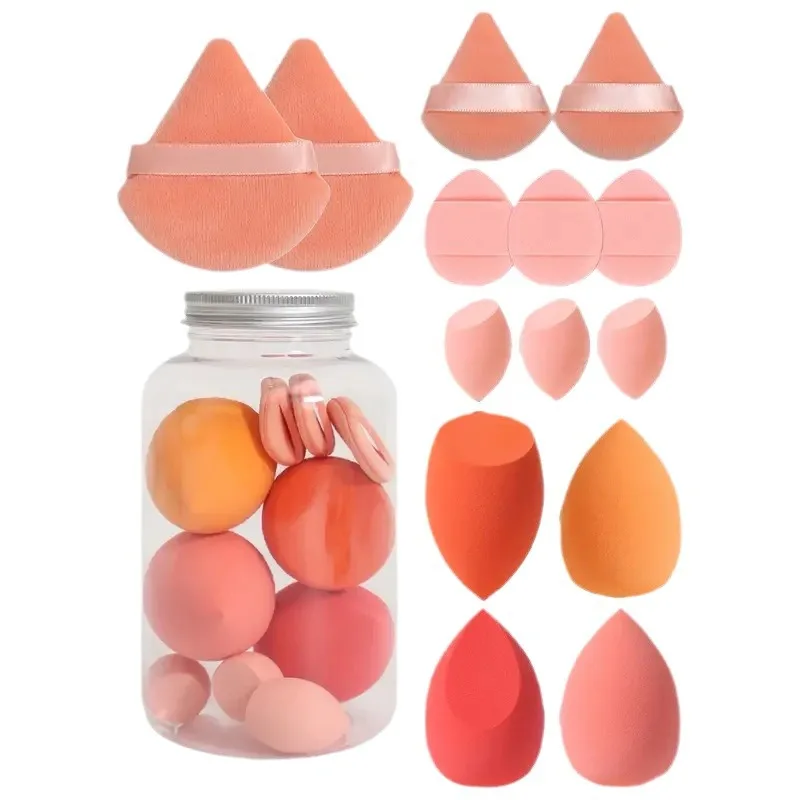 Spring 14 Cans,3 Loose Powder Puffs & 3 Mini Loose Powder Puffs & 3 Mini Makeup Eggs & 3 Mini Air Cushion Puffs, Foundation Mix