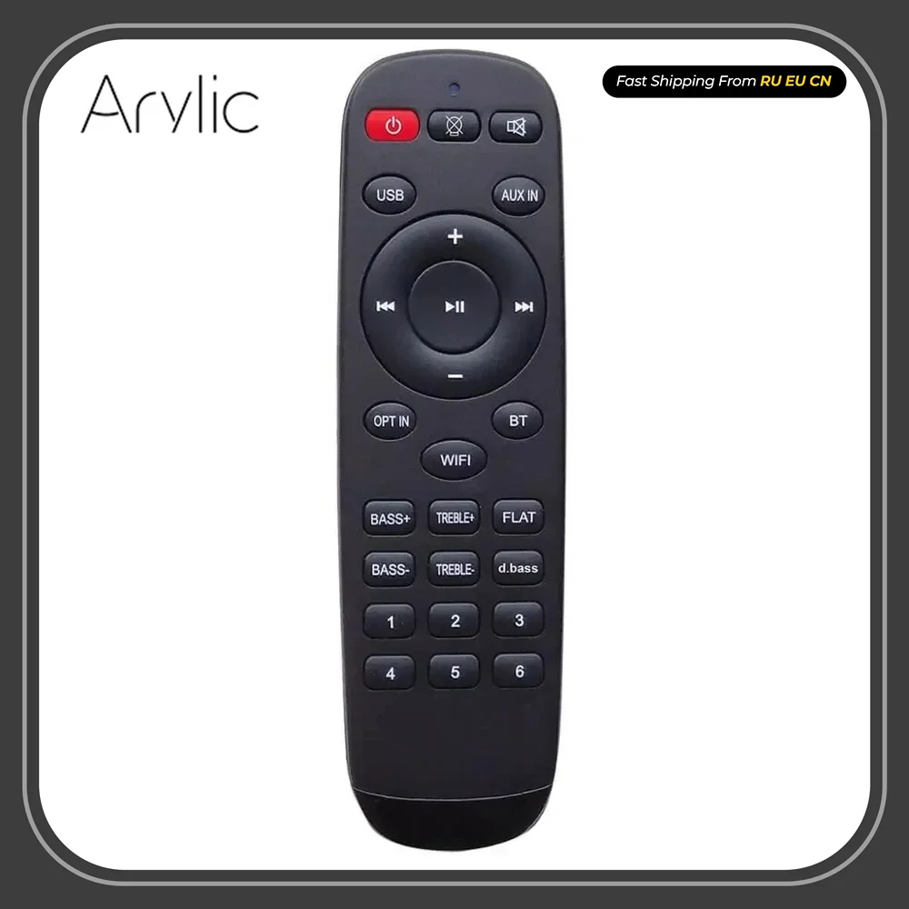 Arylic-Amplificador de áudio de controle remoto, USB, Aux In, opt In, WiFi, Bluetooth