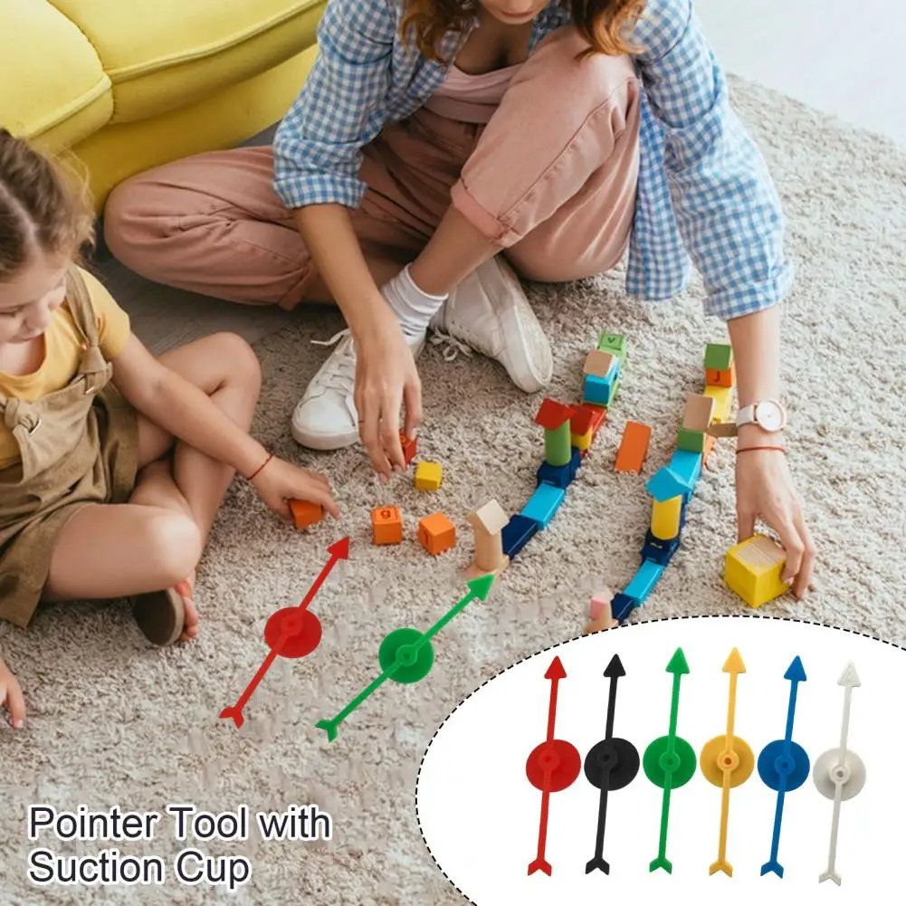 6Pcs 10cm Spinner Arrow With Suction Cup Plastic Pointer Tools Family Night Party Board Game Prop Classroom Math Teaching Aid
