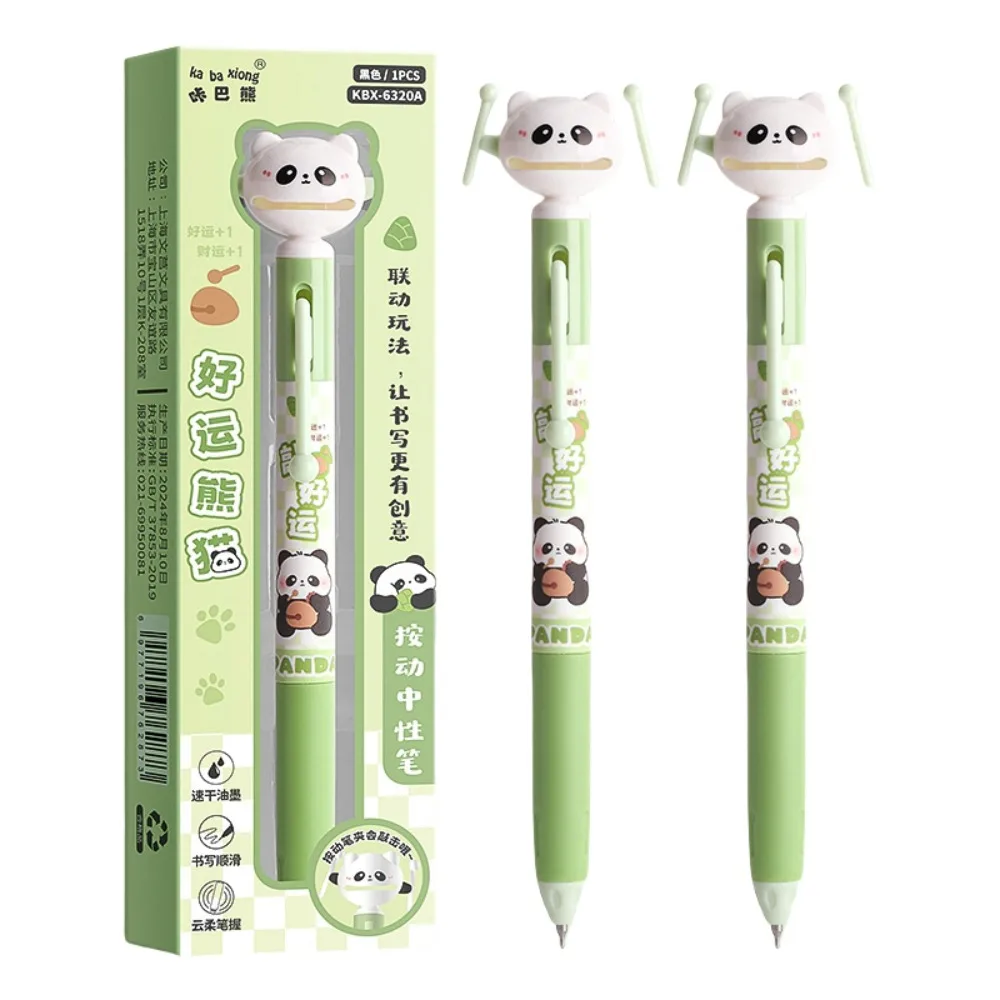 3pcs/set Kitty Capybara Gel Pen Good Looking Maneki-neko Wooden Fish Fortune Cat Pen Soft Grip Black Ink 0.5mm Pen School Office