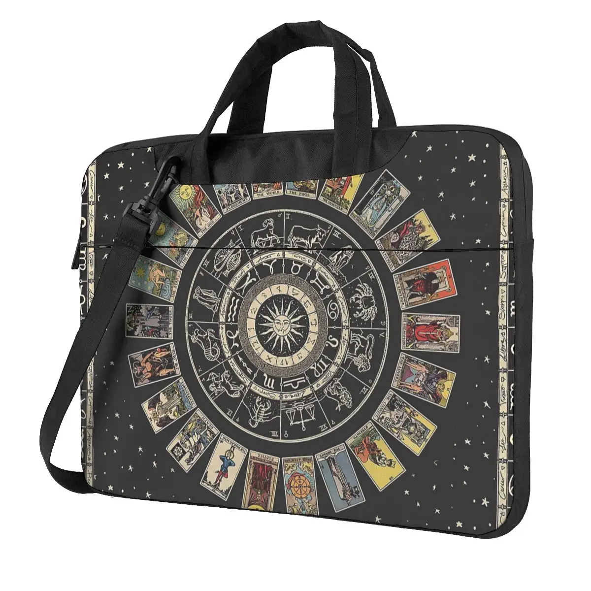 

Wheel Of The Zodiac, Astrology Chart & The Major Arcana Tarot Laptop Bag Case Protective Vintage Computer Bag