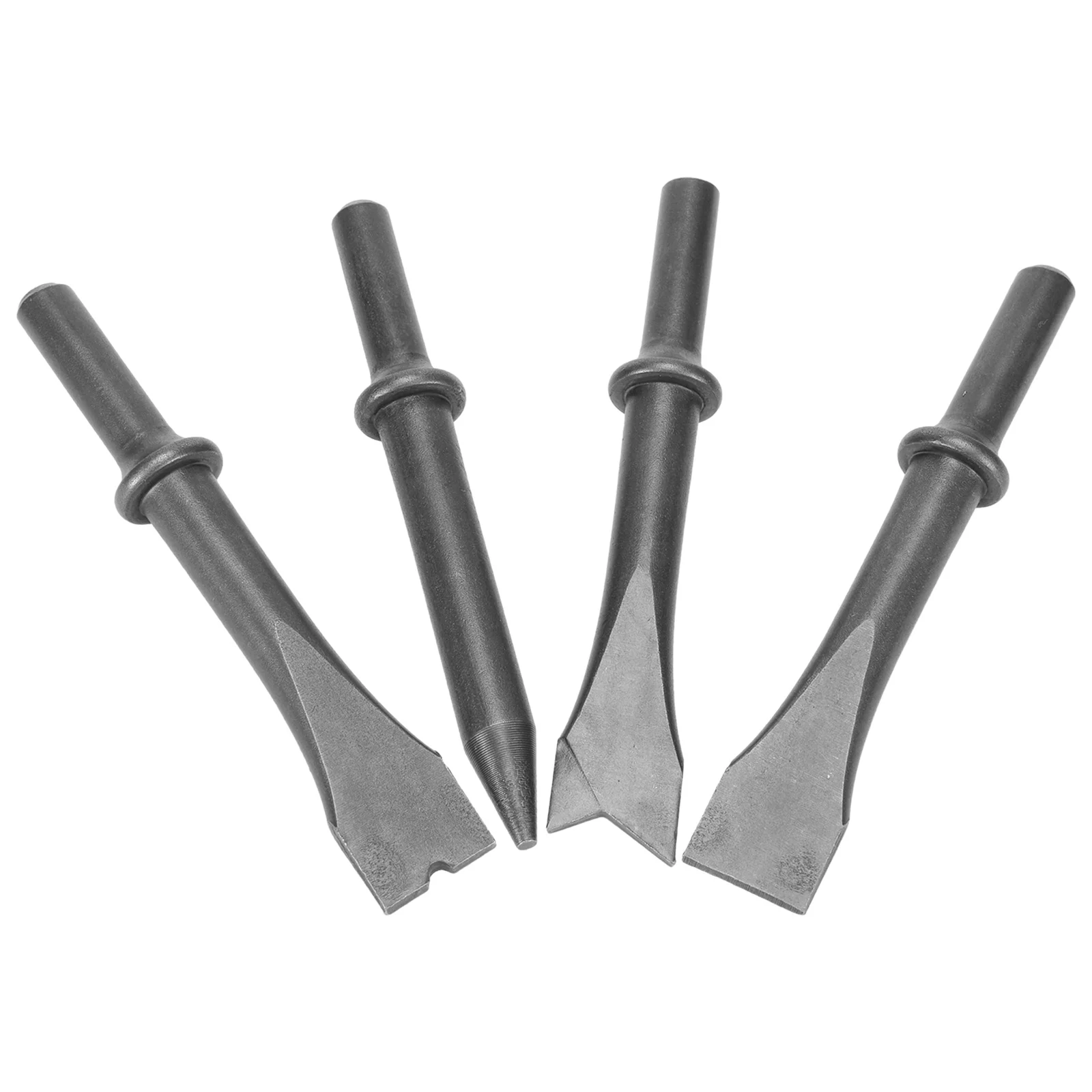 Air Chisel Head Set 4 Long Handled Pneumatic Bits for Gas Shovel 150 Suitable for Stone Carvings and Sand Removal