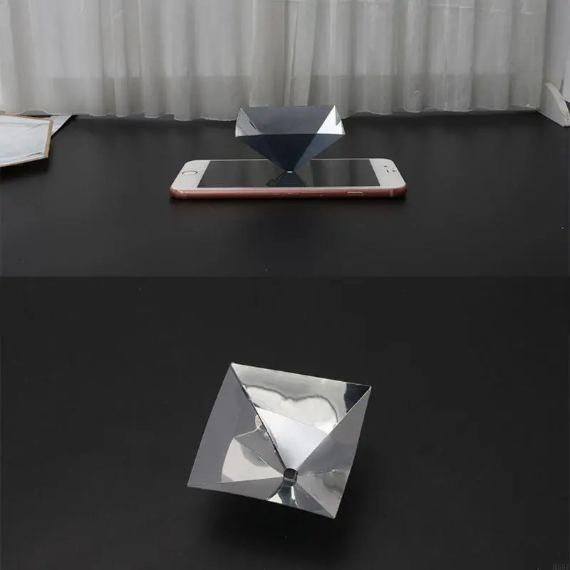 

H55F Hologram Pyramid Display Projector Universal for Smart 360 Degree Display Video Stand Tablet Showcase with