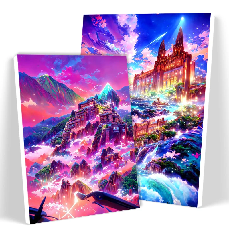 

SDOYUNO Painting By Numbers Acrylic Purple Landscape Canvas Art Painting Accessories Picture Frame Diy Crafts Wall Decor