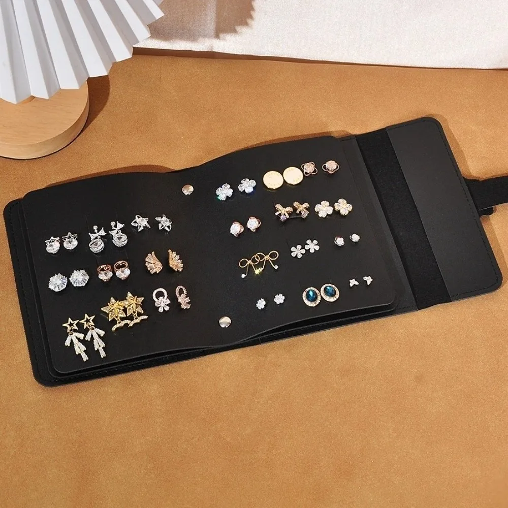 Leather Earring Layered Jewelry Storage Book Multifunctional Large Capacity Travel Jewelry Organizer Bag Anti-Oxidation