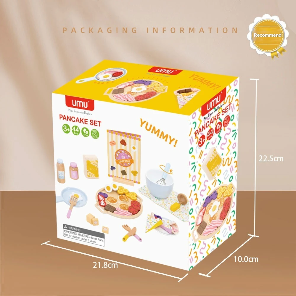 Juego de panqueques para niños, juguete de simulación de panqueques de madera, juguete para niños, cocina, juego de simulación, cocina de comida, juguetes de cocina