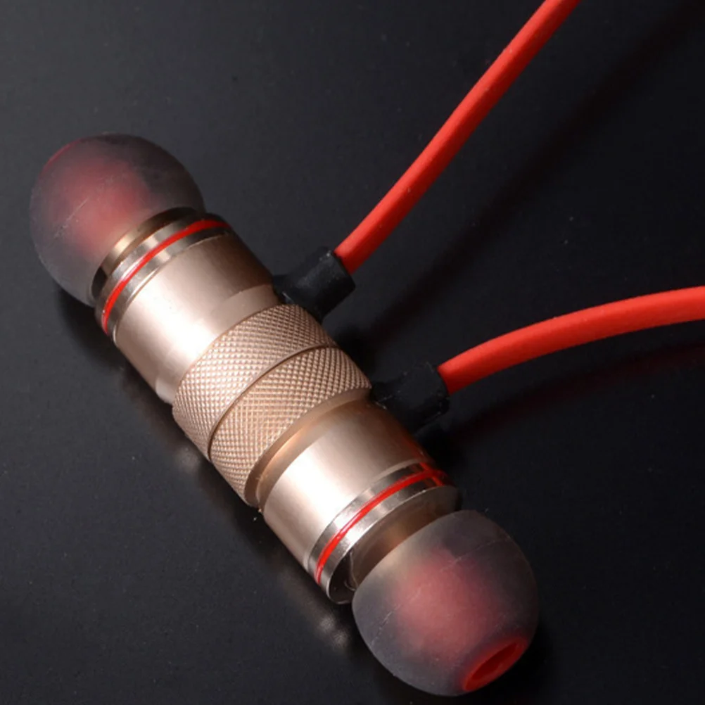 

In-Ear Headphones Magnetic Wireless Stereo Earpiece For Smartphone Running Yoga Sports Travel Golden