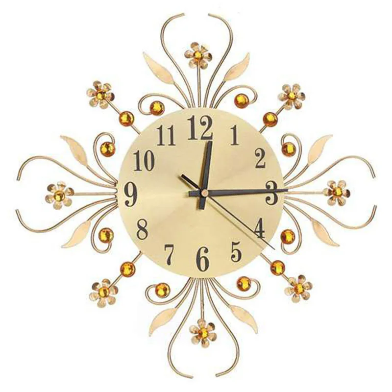Cross-border explosion Small size wrought iron clock Wall clock Living room stylish simple decoration Home silent Internet