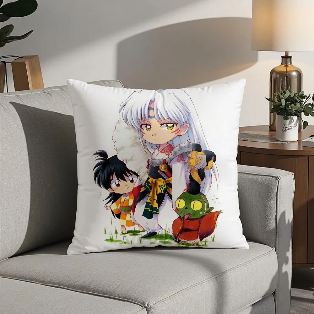 

I-InuYasha Anime Cute Pillow Case Plush Fabric Soft Pillowcase Double Sided Print Cushion Cover Household Gifts