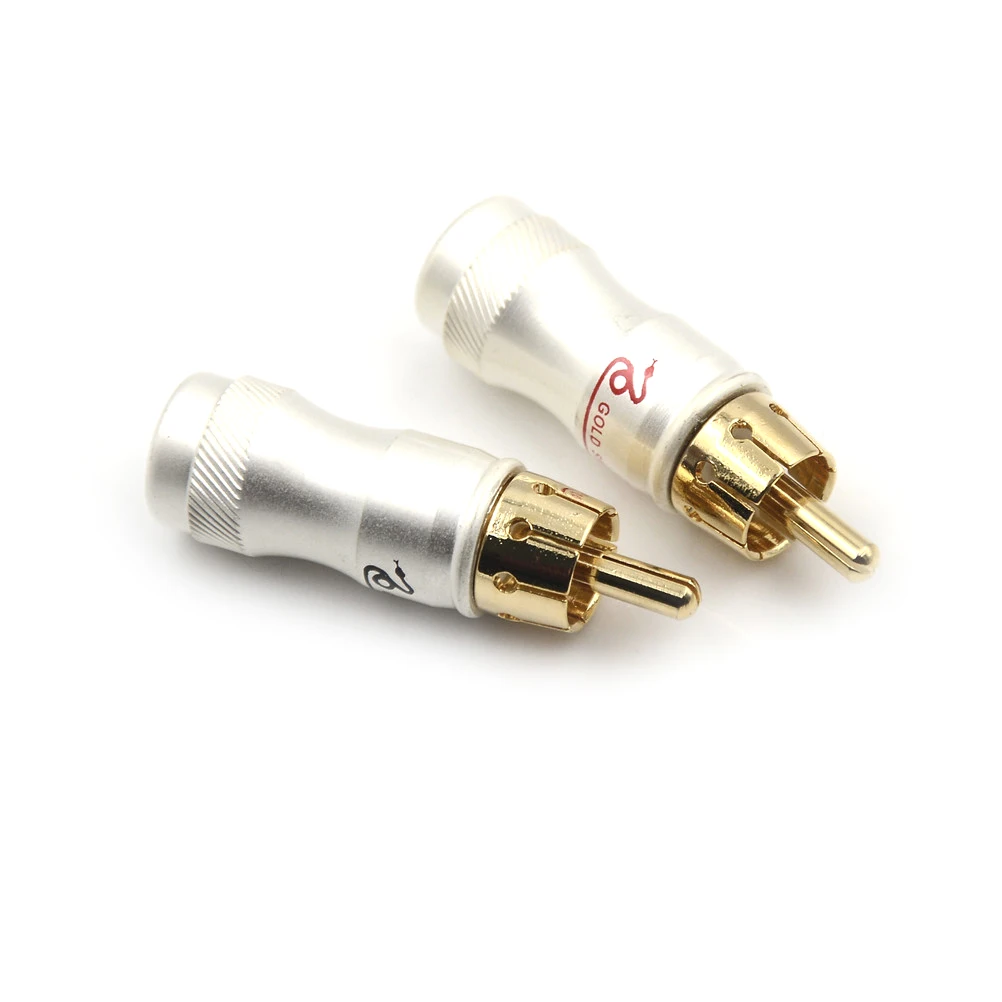 4 Stück vergoldeter Cinch-Stecker, HiFi-Audiokabel, Audio-Video-Anschluss-Adapter