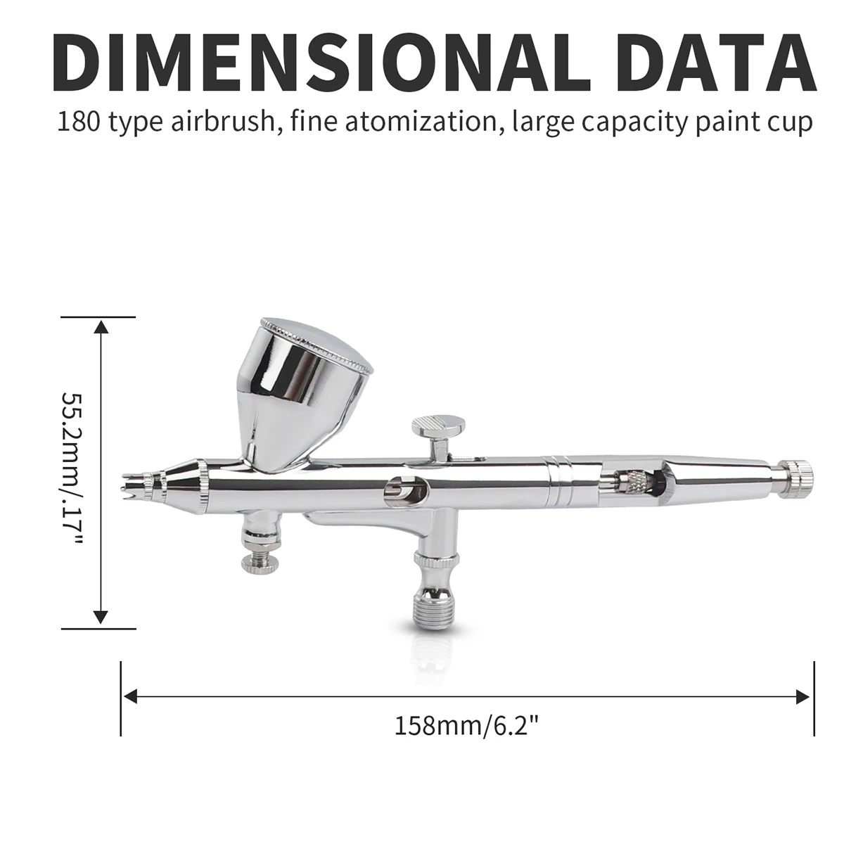 Airbrush çift eylem Paint boya tırnak püskürtme tabancası 0.2 0.3 0.5mm makyaj boya dövme yüz sanat DIY Sparying aracı MS180